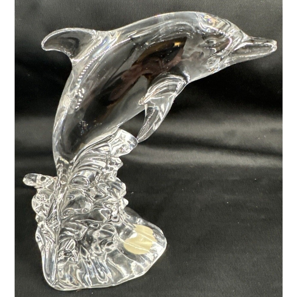 Dolphin Sculpture 24% Lead Cristal Au Plomb Wonders of the Wild in Waves Germany